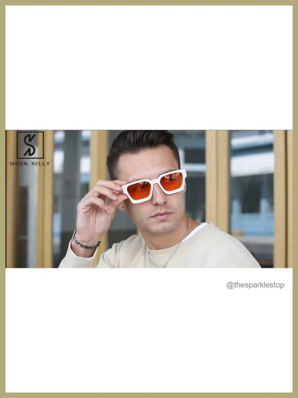 Retro Square Sunglasses for Men Women Trendy Thick Rectangle Chunky Frame Black